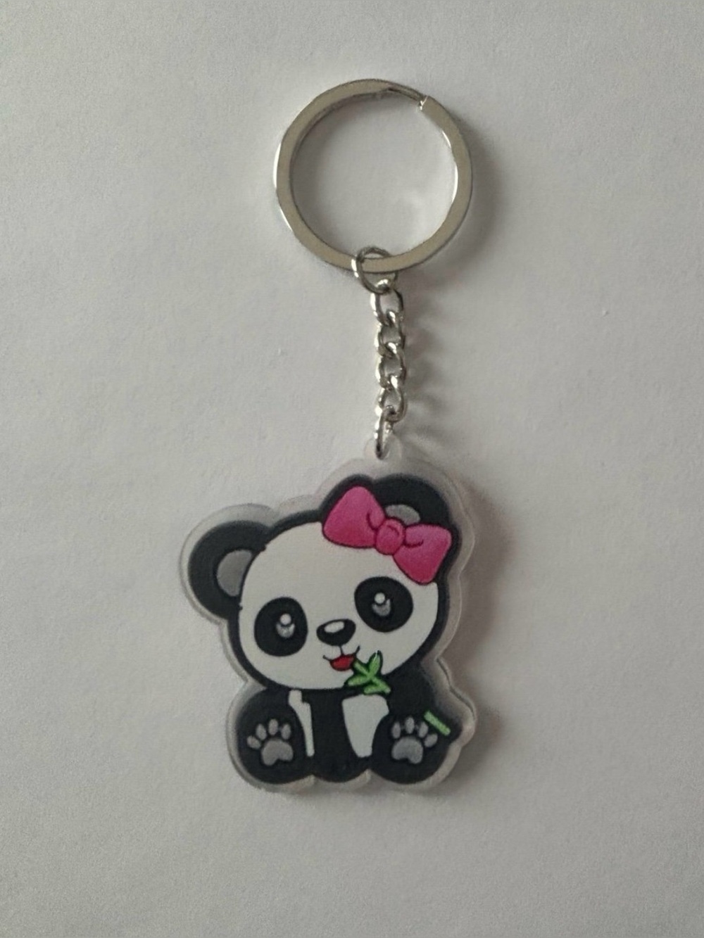 Panda & Cute Pink Bow Keychain